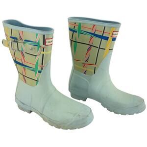Hunter Baby Blue Rubber Rain Boots Women's Size 7 Pre-Owned
